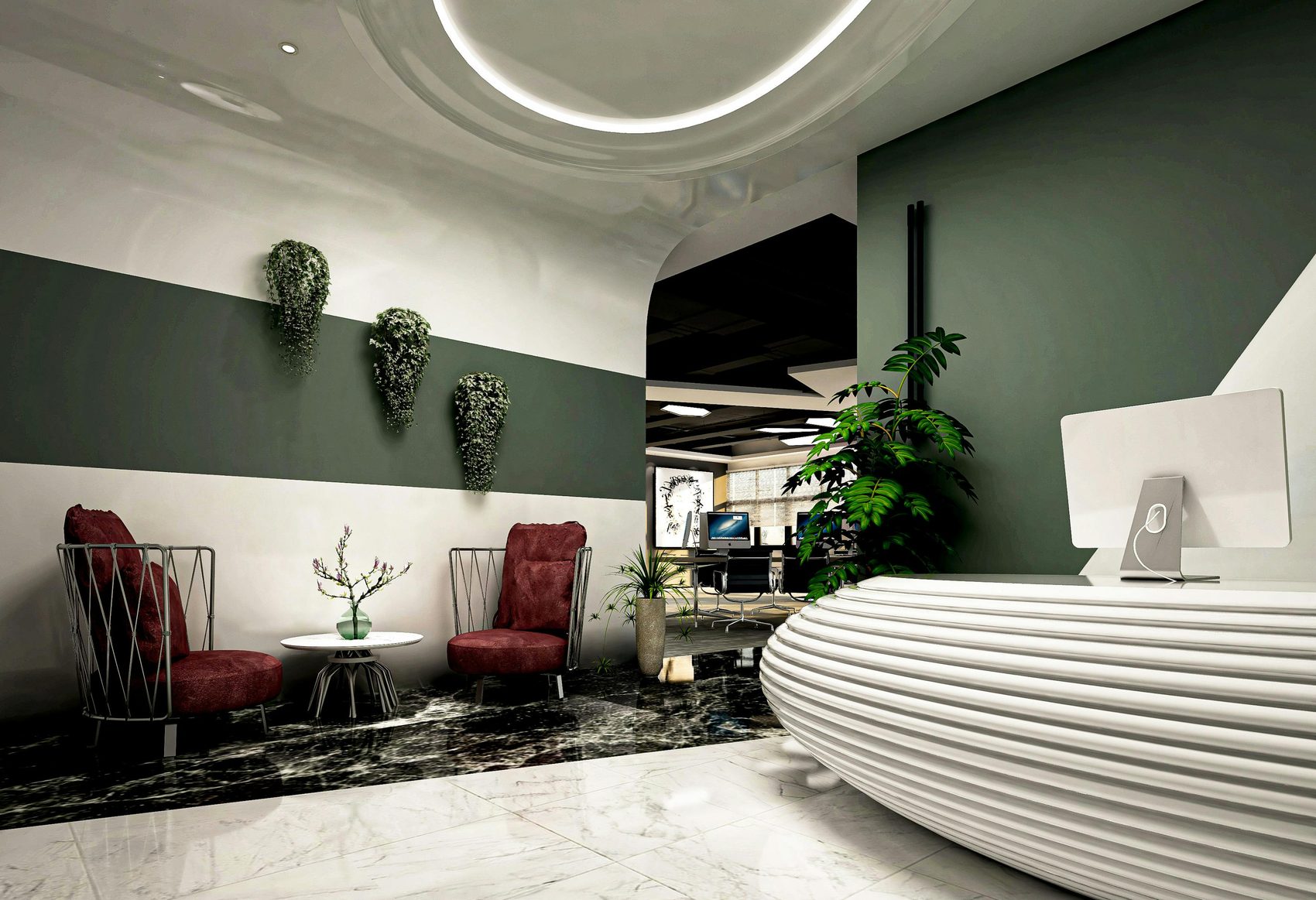 Modern med‑spa reception area